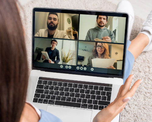 a team meeting on a video call