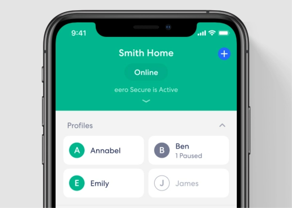 a mobile device showing the mobile app used to manage your wall to wall wifi