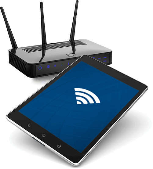 tablet and router